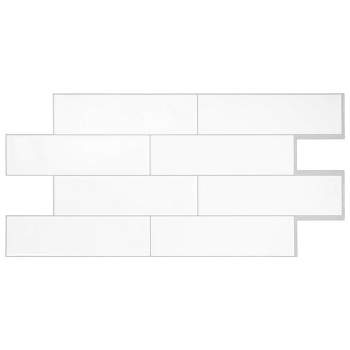 Smart Tiles 2 crédences adhésives XL - Brik Toscana Blanc, Rouge - Effet  brique - 54.61 cm x 27.94 cm