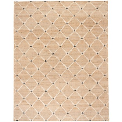 Ivory and Natural Diamond Flatwoven Cotton Rug, 8' x 10'