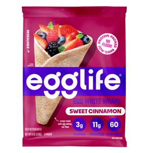 egglife Gluten Free Sweet Cinnamon Egg White Wraps - 6oz/6ct - 1 of 4