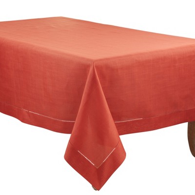 Saro Lifestyle Saro Lifestyle Solid Tablecloth With Hemstitched Border