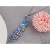 Alilang Gold Tone Peacock Pendant Necklace with Blue and Green Crystal Rhinestones - 3 of 4