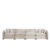4-Seater Corduroy Sofa with Arm Pillows & Throw Pillows - 3 of 4