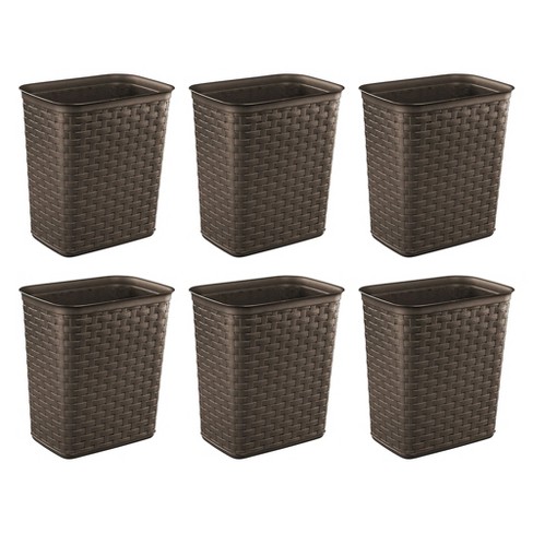 Rubbermaid 6 Quart Bedroom, Bathroom, and Office Wastebasket Trash Can (4 Pack)