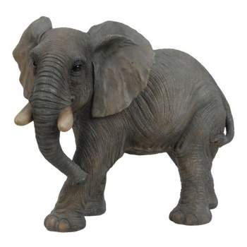 14" Polyresin Walking Elephant Statue Gray - Hi-Line Gift