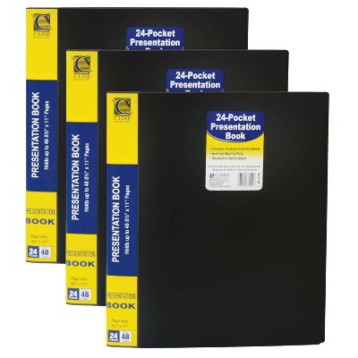 3pk 24 Pocket Bound Sheet Protector Presentation Book - C-Line