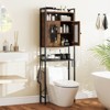 Costway Over The Toilet Cabinet Bathroom Toilet Storage Organizer with Double Door Cabinet - 4 of 4
