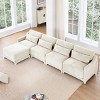 Modular Sectional Sofa, 4-Seater Chenille Fabric Couch with Ottoman, High-Resilience Foam and Wood Frame – Cuddlewood - 3 of 4