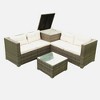 Sapphtopaz Patio Furniture Set Wicker Woven Outdoor Conversation Chairs with Cushions and Square Coffee Table for Outdoor, Terrace - 2 of 4