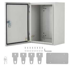 COZONY NEMA 4X Electrical Junction Box, IP66 Weatherproof Steel Enclosure, Outdoor/Indoor, Hinged, Lockable, w/ Mounting Plate, UL Listed - 1 of 4