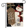 Snowman And Sled Winter Garden Flag Primitive Let It Snow 18" x 12.5" Briarwood Lane - 2 of 4
