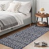 Geometric Patio Runner Rug Blue Indoor Outdoor Non Shedding Easy Clean Boho Floor Mat for RV Picnic Porch Deck Balcony - 2 of 4