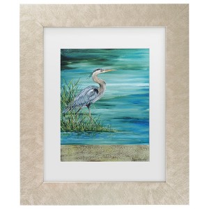 Trademark Fine Art - Jean Plout Great Blue Heron Matted Framed Art - 1 of 4