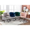 Velvet 360° Swivel Shell Chair With Metal Legs, Height Adjustable Computer Desk Chair for Living Room Office - 3 of 4
