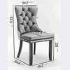 Syemin Velvet Dining Chair Set of 2, Mid-Century Modern Velvet Upholstered Chair with Rivets, Blue, 24.4"*19.7"*37.5" - 2 of 4