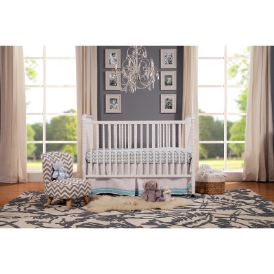 White Pine Wood 3-in-1 Convertible Crib with Wheels