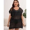 Women's Plus Size V-Neck Split Swimsuit Cover-Up Loose Bathing Suit Regular - image 3 of 4