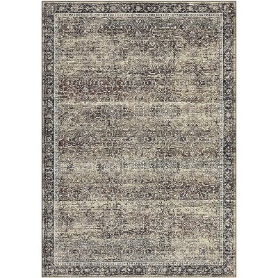 Washable Boho Area Rug - Non-Slip & Non-Shedding Vintage Carpet for Living Room, Bedroom, Dining Room