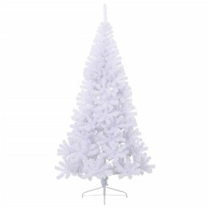 vidaXL Artificial Half Christmas Tree White PVC, Steel 59.1 in high - 7 x 4 ft White - 1 of 4