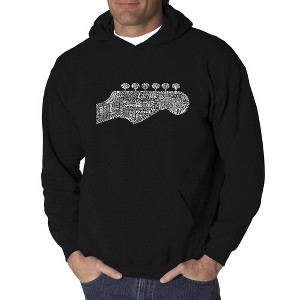 LA Pop Art Men's Word Art Hooded Sweatshirt - Guitar Head - 1 of 4