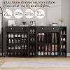 42'' Tall Shoe Storage Cabinet with Doors and Drawers, Modern 4-Tier Shoes Rack Organizer with 3 Adjustable Shelves for Entryway, Natural - 3 of 4