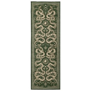 Modern Pastoral Snake Print Area Rug Machine Washable Low Pile Non Slip Non Shedding Stain-Resistant Floor Carpet for Living Room Bedroom Kitchen - 1 of 4