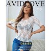 Avidlove Mesh Top for Women Short Sleeve Crew Neck Fitted Top Solid & Floral Lace Tee Shirts - 4 of 4