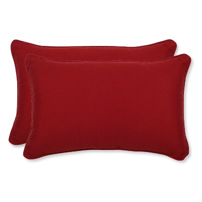 red lumbar pillow