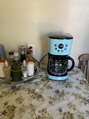 HADEN 75032 Heritage Innovative 12 Cup Capacity Programmable Vintage Retro  Home Countertop Coffee Maker Machine with Glass Carafe (12 Cup, Turquoise)