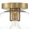 Possini Euro Design Gustin Modern Ceiling Light Semi Flush-Mount Fixture 8 3/4" Brass Clear Glass for Bedroom Kitchen Living Room - 3 of 4