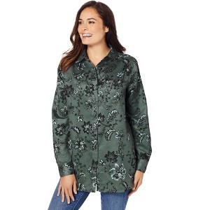 Woman Within Plus Size Soft Sueded Moleskin Shirt - 1 of 4