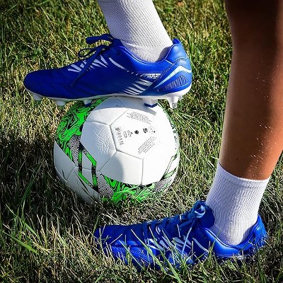 Vizari Men's Valencia Soft Ground Soccer Shoes - Blue/White, Size 13 — фото 3