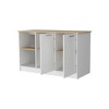 HomeRoots White and Oak 59" Kitchen Island With Storage - 4 of 4