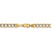 Black Bow Jewelry 5.25mm 14k Yellow Gold & Rhodium Hollow Pave Curb Chain Bracelet - 3 of 4