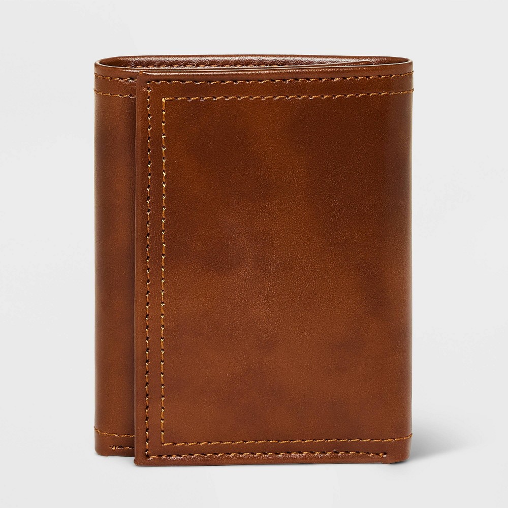 Photos - Travel Accessory Men's RFID Trifold Wallet - Goodfellow & Co™ Brown