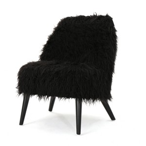 Cheryiie Faux Fur Accent Chair Black - Christopher Knight Home