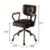 Vynxaria Black Swivel Office Chair with Nailhead Trim - 2 of 4