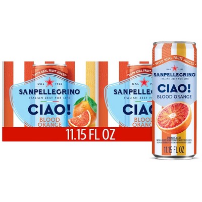 SANPELLEGRINO CIAO! Blood Orange Sparkling Water - 11.15 Fl Oz (Pack of 18)