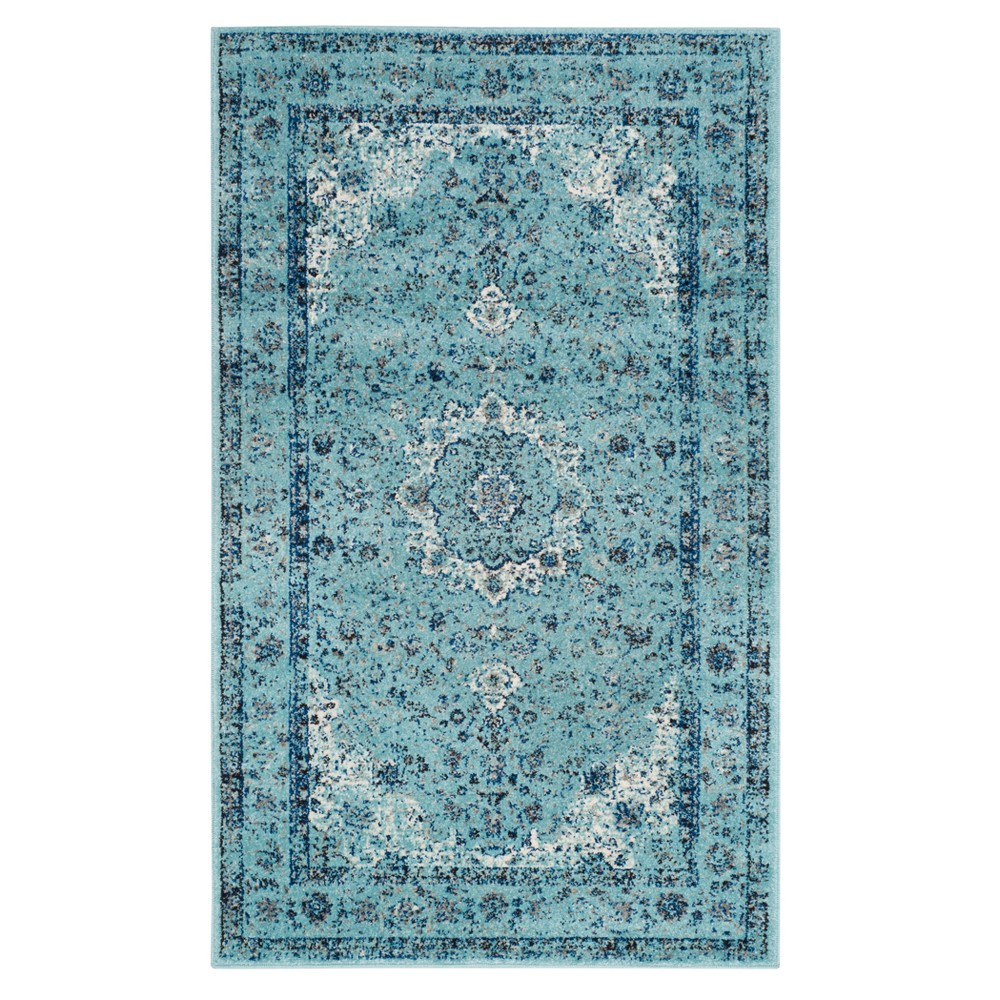  Medallion Loomed Accent Rug Blue