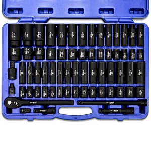 Stark USA 65PCS SAE & Metric 1/2" DR Deep Shallow Impact Socket Adaptor Reducer - 1 of 4