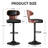 MOONMISS Bar Stools Set of 2 adjustable height and 360 Degree Swivel with Footrest for Bar, Kitchen, Dining Room - 2 of 4