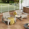 Set of 2 Aluminum Outdoor Lounge Chairs with Metal Frame,Modern Patio Chairs with Cushions,Club Chairs for Balcony or Backyard-Cuddlewood - 3 of 4
