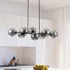 Dewdrop Modern Sputnik Chandelier, 6-Light Black Pendant Ceiling Light with Smoked Glass Globe Shades for Dining Room - 2 of 4