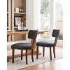 Modern Fabric Dining Chairs, Upholstered Kitchen Chairs with Hardwood Frame, Wood Legs, Nailhead Trim - 3 of 4