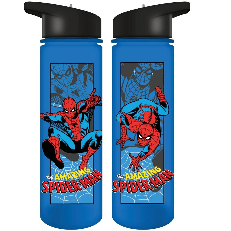 Marvel Spiderman In Action 24 Oz. Leak Proof Single Wall Plastic Water Bottle, 1 of 2