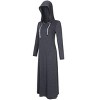 Coolmee Women Casual V Neck Long Sleeve Slim Hoodie Pocket Sweater Maxi Dress - 2 of 4