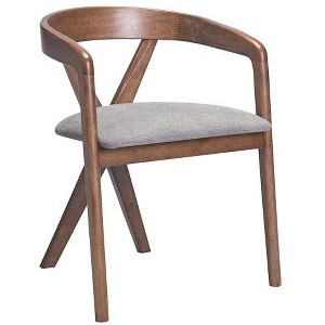Zuo Cairo Dining Chair Dove Gray & Walnut - 1 of 4