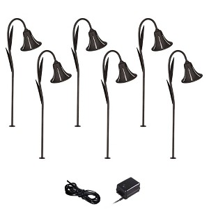 John Timberland Tulip Dark Rust 8-Piece LED Landscape Path Light Set - 1 of 4