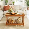 Tangkula Patio Coffee Table Outdoor Acacia Slatted Coffee Table w/ Slatted Tabletop - 3 of 4