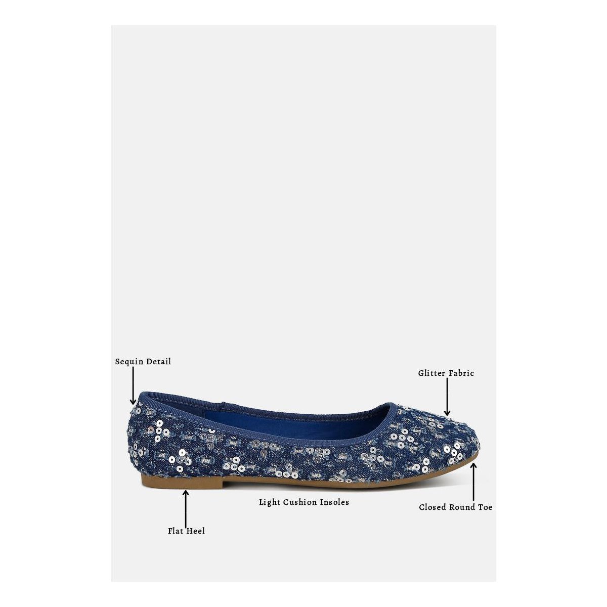 Обувь London Rag Womens Sujet Sequin Ballet Flats 8 — фото 8