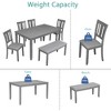 Lyngins 6-Piece Modern Wooden Dining Table Set for 6 People– Rectangular Table, 4 Upholstered Armless Chairs & Bench, for Living Room/Kitchen - 2 of 4
